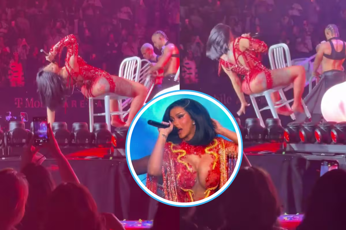 Cardi B sufre caída en concierto y culpa al Gobierno de EE.UU.